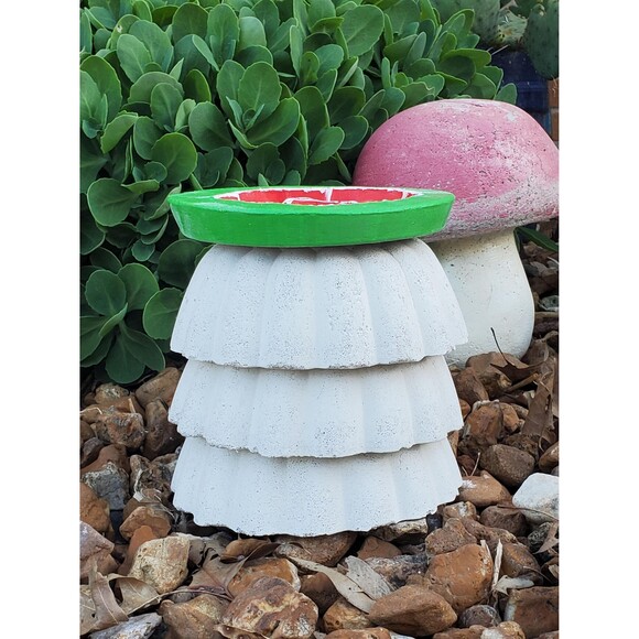 Handcrafted Cement Rose Shaped Bee Watering Station, Butterfly Puddler Dish - Picture 3 of 5